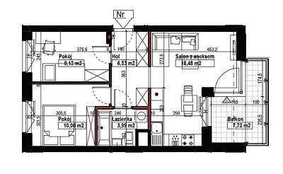 Mieszkanie Warszawa Wola 48.12m2 (nr: 308389)