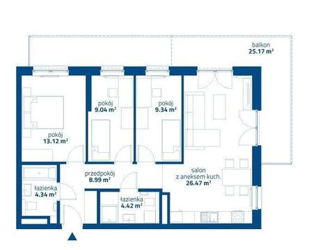 Prądnik Biały / Żabiniec 4 pokoje apartament 75 m duży narożny balkon I kwartał 2019