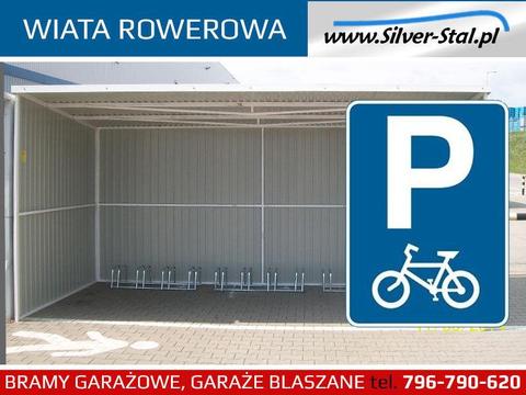 Garaż blaszany parking na rowery zadaszenie wiata rowerowa