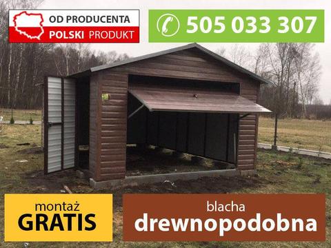 Garaż blaszany drewnopodobny 4x6 garaże blaszane wiaty hale bramy garażowe cała polska