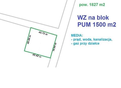 Górna - na sprzedaż teren dla dewelopera o pow. 1827 m2 / WZ na blok - okolice ul. Paradnej