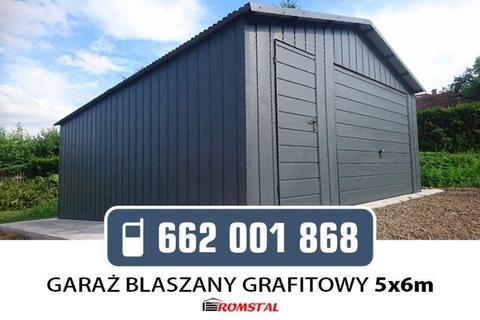 Garaż blaszny grafitowy 5x6,garaże blaszene,blaszaki,schowek,wiata