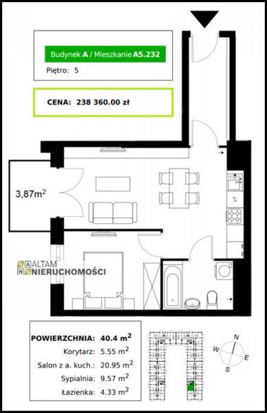 NOWE! 2pok., 40,40m², Vp., balkon 3,87m², Czyżyny (ok Łąk Nowohuckich)