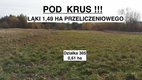Łąki 1,49 ha przel. (KRUS) Putnowice Górne,Uchanie