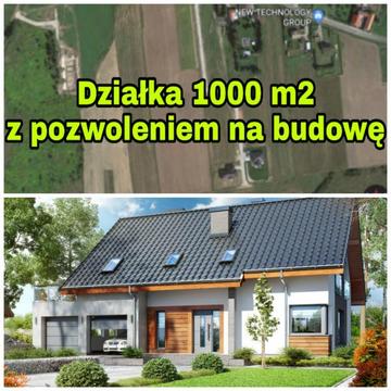 Działka budowlana 1000 m2 w Szklary Górne z pozwoleniem na budowę