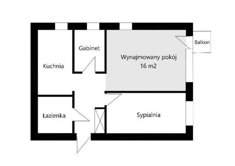 Pokój w mieszkaniu o podwyższonym standardzie od 1 kwietnia