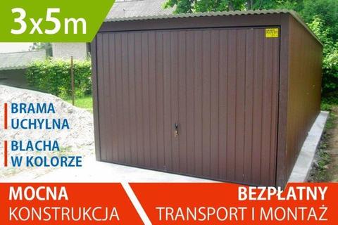 Garaż 3x5 w kolorze brama uchylna garaże blaszane blaszaki