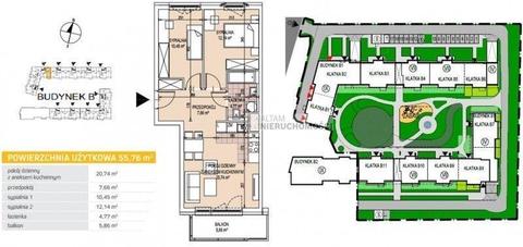 3pok 56m2, balkon, północ i południe, ok. Bonarka City Center / Rondo Matecznego, wysoki standard