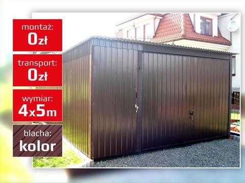 Garaże blaszane w kolorze garaż blaszak 4x5 brama uchylna TRANSPORT I MONTAŻ GRATIS
