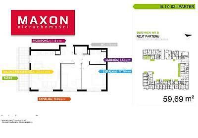 Mieszkanie Warszawa Mokotów 59.69m2 (nr: 43812/MS/MAX)