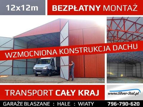Garaż blaszany na maszyny rolnicze wiata hala magazyn 12x12 garaze blaszane