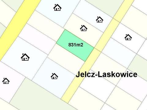 Jelcz-Laskowice , okolice ulicy Wincentego Witosa , działka budowlana 831m2