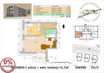 41,51 m, dwupokojowe, parter, T5