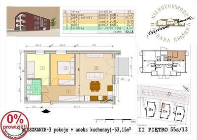 53,15 m, trzypokojowe, 2 piętro, S13