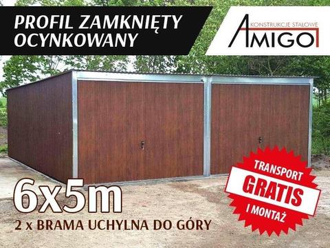 Garaż blaszany dwustanowiskowy o wymiarach 6x5 od Amigo Garaże