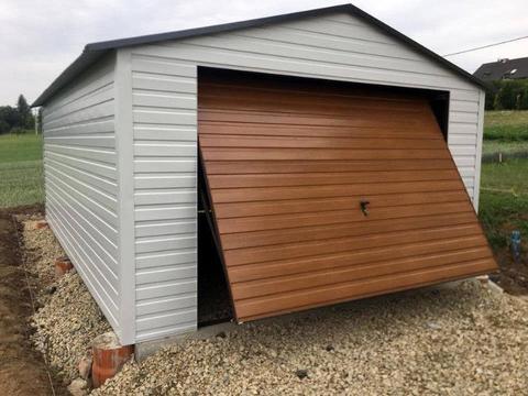 Garaz blaszany 4x6 w kolorze RAL 7016 z Profila Zamkniętego