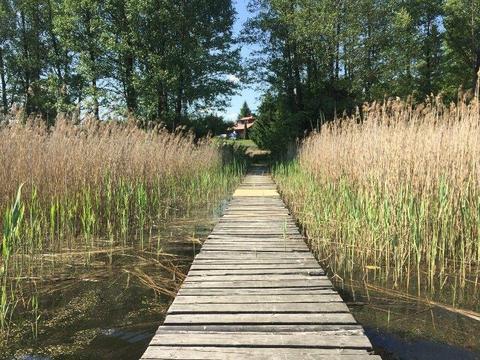 WAKACJE 2018 - 9 OSOBOWY DOM 120M2 NAD JEZIOREM, 2 ŁÓDKI, POMOST