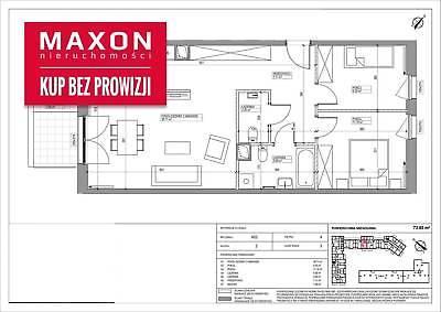 Mieszkanie Warszawa Mokotów 73.85m2 (nr: 45723/MS/MAX)