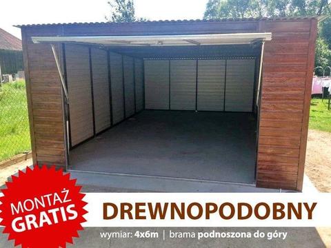 Garaż drewnopodobny 4x6 garaże blaszane wiaty hale bramy