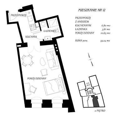 Mieszkanie Wrocław Stare Miasto 33,24m2 (nr: 2360)