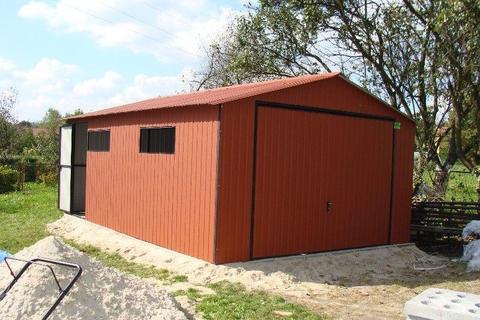 Graż blaszany POMARAŃCZOWY - 6x4m, garaże blaszane , blaszaki , bramy