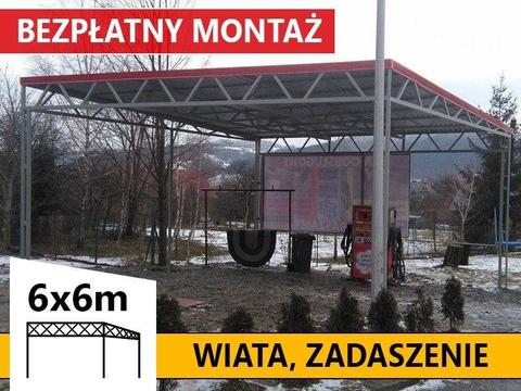 Wiata, konstrukcja stalowa 6x6 wiata pod stację lub myjnię