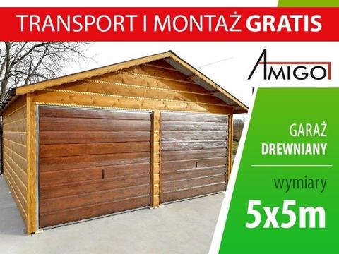 Garaże drewniane garaż carport 5x5 bramy uchylna do góry