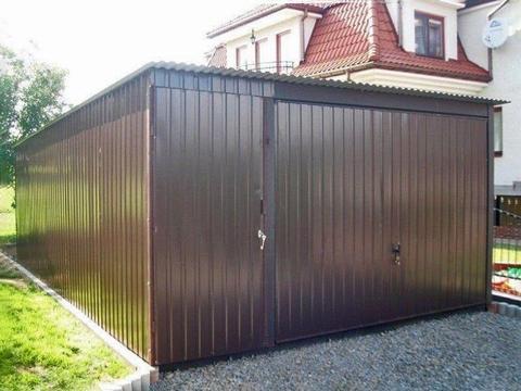 Garaż blaszany w kolorze 4x5 z bramą uchylną do góry garaże