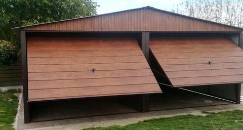 Garaż 6x5 panel poziomy struktura drewna, drewnopodobny raty podwójny