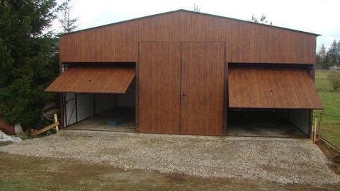 Garaż blaszany 7x6m z Dwoma Bramami , oknami , i możliwośćią PÓŁPIĘTRA