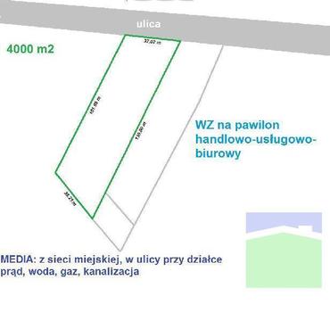 Nowosolna - teren z WZ pod pawilon usł-handlowy