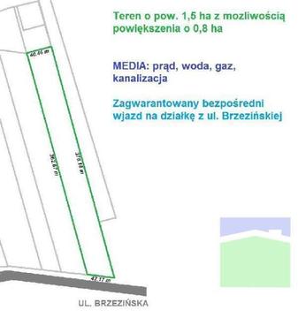 Widzew - teren inwestycyjny 1,5 ha ul. Brzezińska