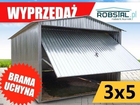 WYPRZEDAŻ garaż blaszany 3x5 blaszak brama uchylna dach dwuspadowy