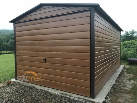 GARAŻ BLASZANY NOWY TARG 3x5 II-spad KOLOR DREWNOPODOBNY