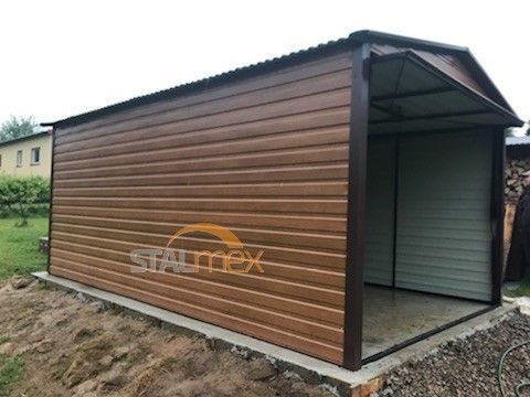 GARAŻ BLASZANY SKAWINA 3x5 II-spad KOLOR DREWNOPODOBNY