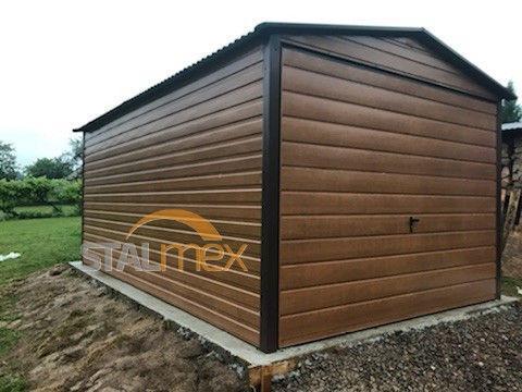 GARAŻ BLASZANY SŁOMNIKI 3x5 II-spad KOLOR DREWNOPODOBNY