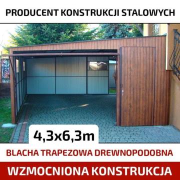 Garaż blaszany drewnopodobny dodatkowe drzwi i okna w cenie