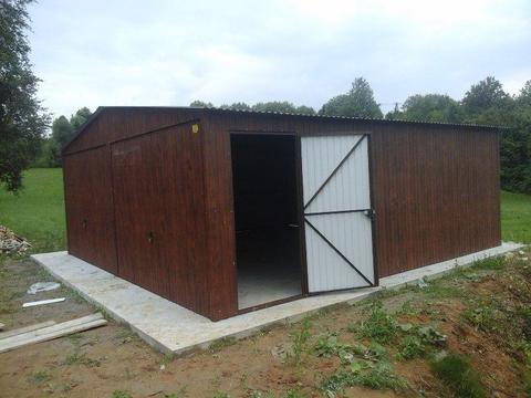 GrzywStal - Garaż Blaszny 6x6m z 2x Bramy Uchylne - Garaże Blaszane