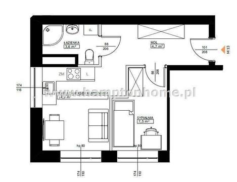 Mieszkanie Warszawa Mokotów 31m2 (nr: HHN-MS-6216)