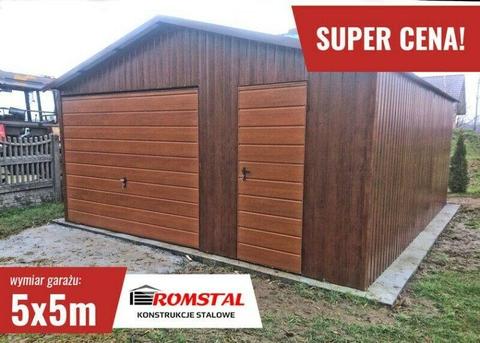 RomStal - Garaż blaszny 5x5m , graże blaszane , wiaty, blaszaki , hale