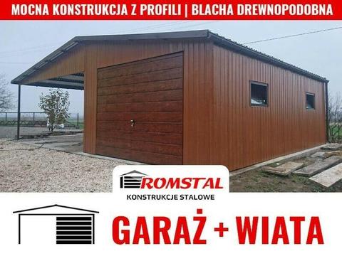 RomStal - Garaż Balszany 4x5m wraz z zadaszeniem 3x5m , wiaty , hale