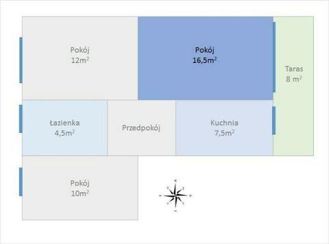 Zacisze - Pokój do wynajęcia 16,5 m2 + taras 10 m2