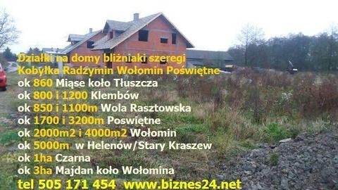 Działka, działki na dom, bliźniak Warszawa i okolice
