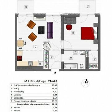 Mieszkanie 3-pokojowe, 88.27 m2, Siechnice