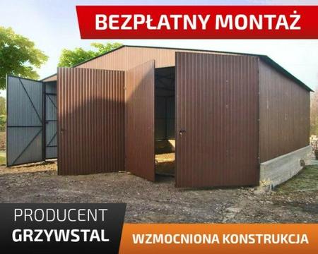 Garaż blaszany 6.5x8m blacha trapezowa w kolorze garaże hale